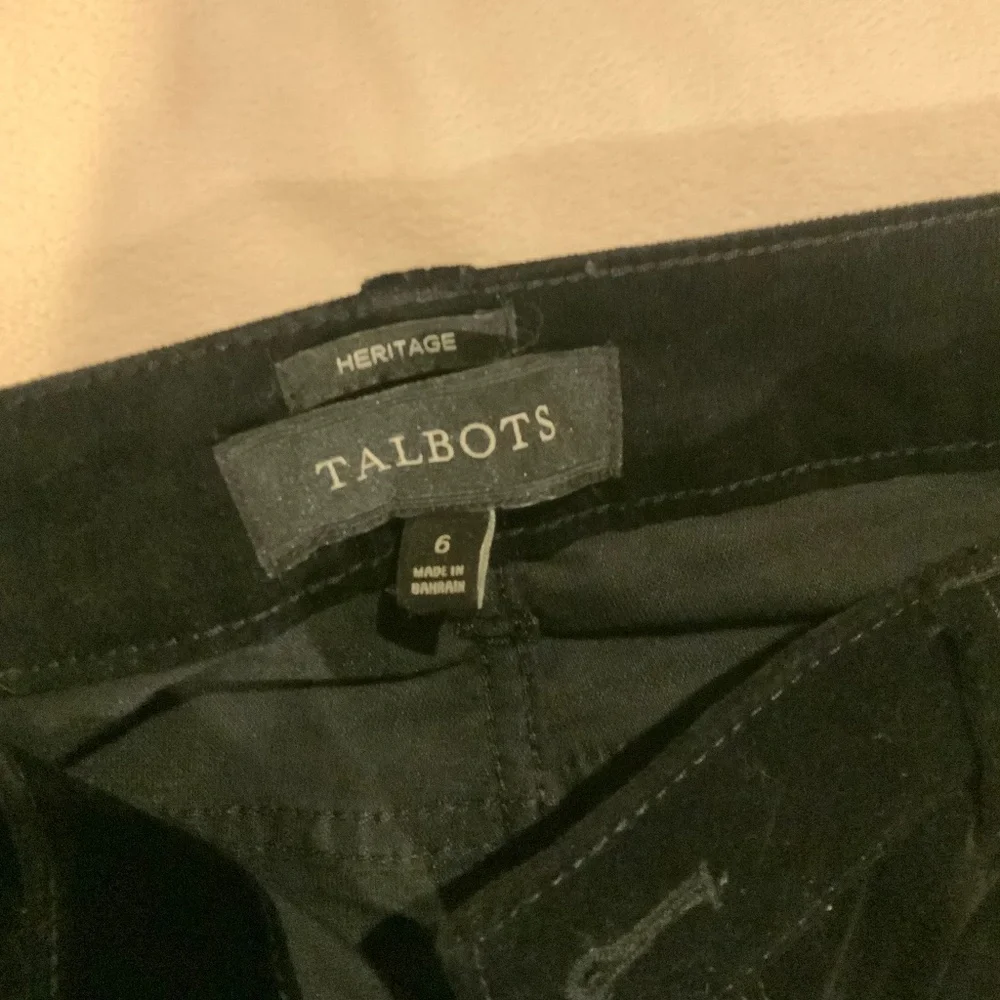 Talbots Black 6 Velvet Straight Leg Heritage Fit Holiday Date Cocktail Alpine